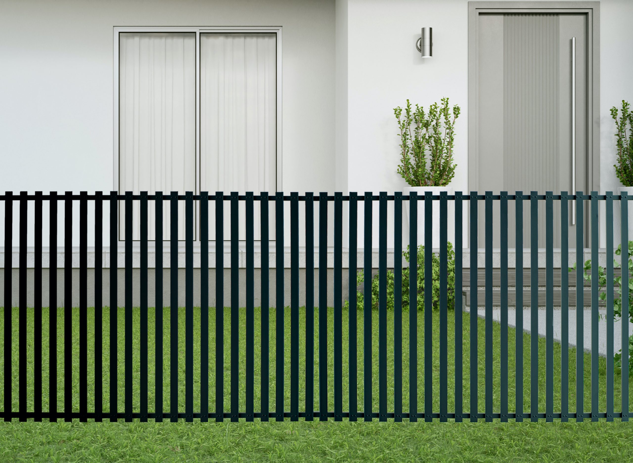 The Vertical Aluminium Blade 1800mm High X 2400mm Wide Fence Package (Black Only) GST Online Fence Supplies craft-ivf